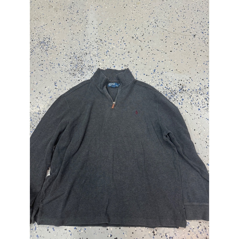 Polo‎ Ralph Lauren Quarter Zip Pullover Sweater Gray Casual XL